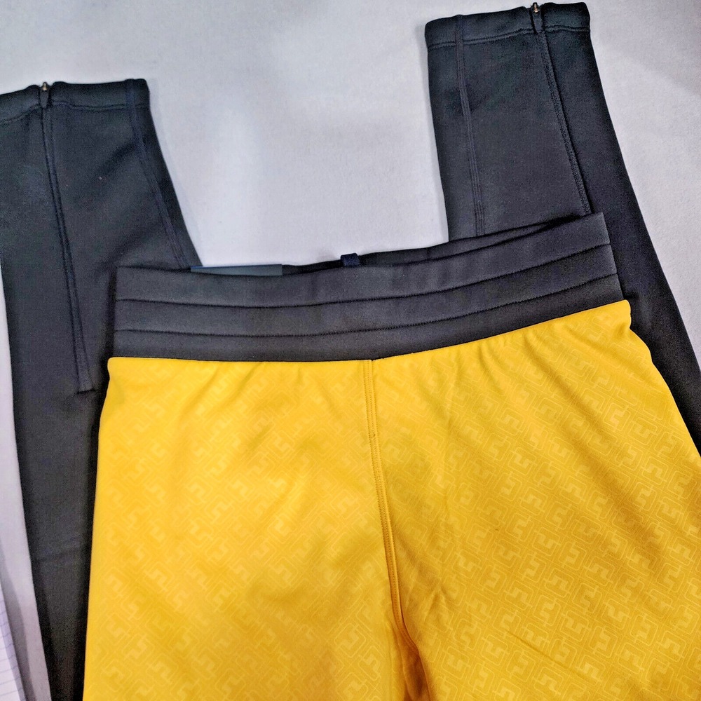 J.Lindeberg Odyssey Windblock Golf Tights Black Yellow AWJS06758‎ Womens XS NEW